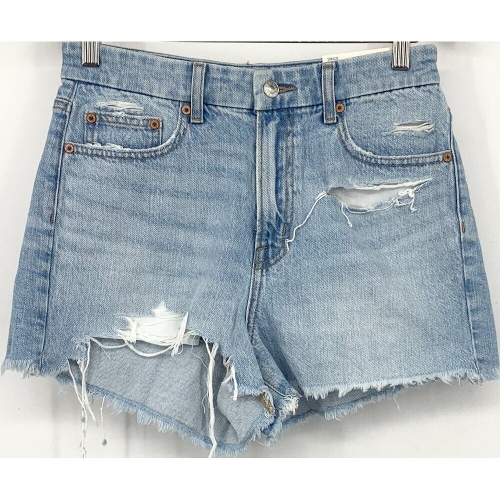 American Eagle Womens Denim Shorts Curvy 90's High Rise Light Wash Size 4 27 New - Picture 1 of 10
